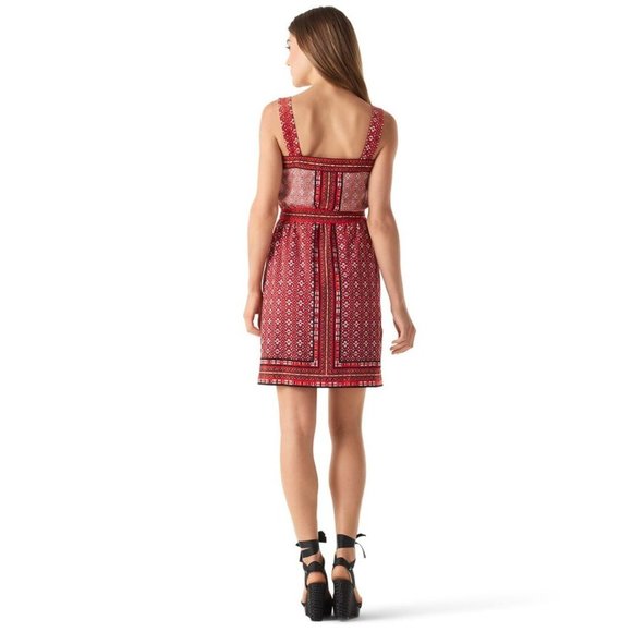 WHBM Red Labyrinth Print Chemise Dress sz XL - Picture 2 of 10
